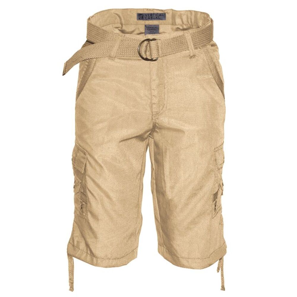 Men's Cargo Shorts Casual Cotton Multi Pockets Belted Lightweight Casual Short